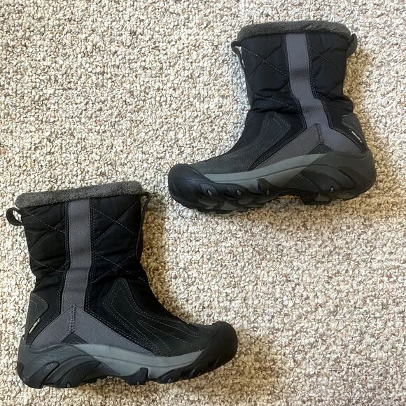 Keen Womens Boot Sz 5 Keen Dry Warm Thermal Quilted Waterproof Snow Winter Black - Picture 3 of 10